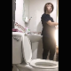 A girl has diarrhea while sitting on a toilet. There is a quick glimpse of a runny shit stream coming out of her ass. She wipes and shows us the dirty TP when finished. Vertical format video. About 2.5 minutes.